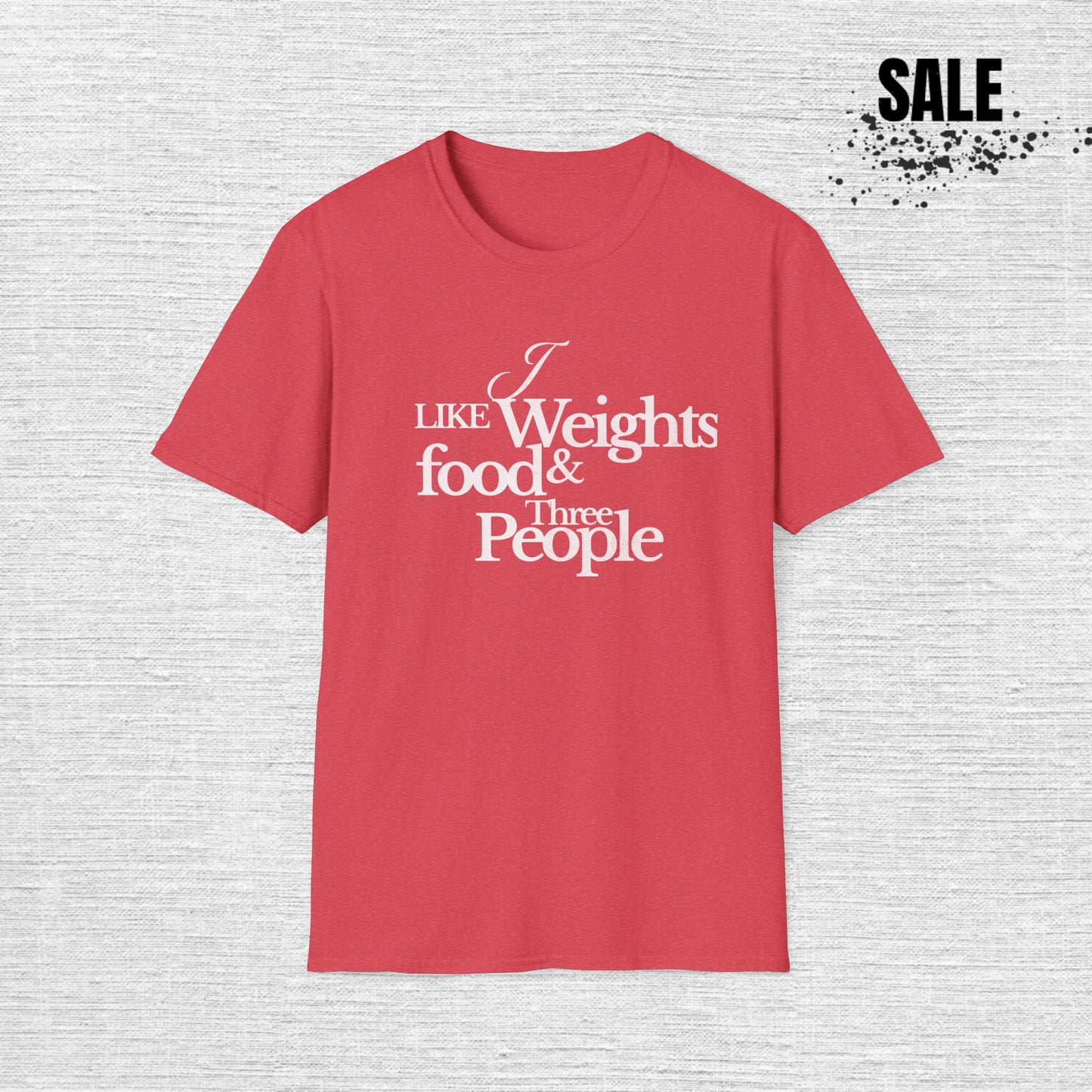 Fitness Enthusiast T-Shirt: 'I Like Weights & Food'