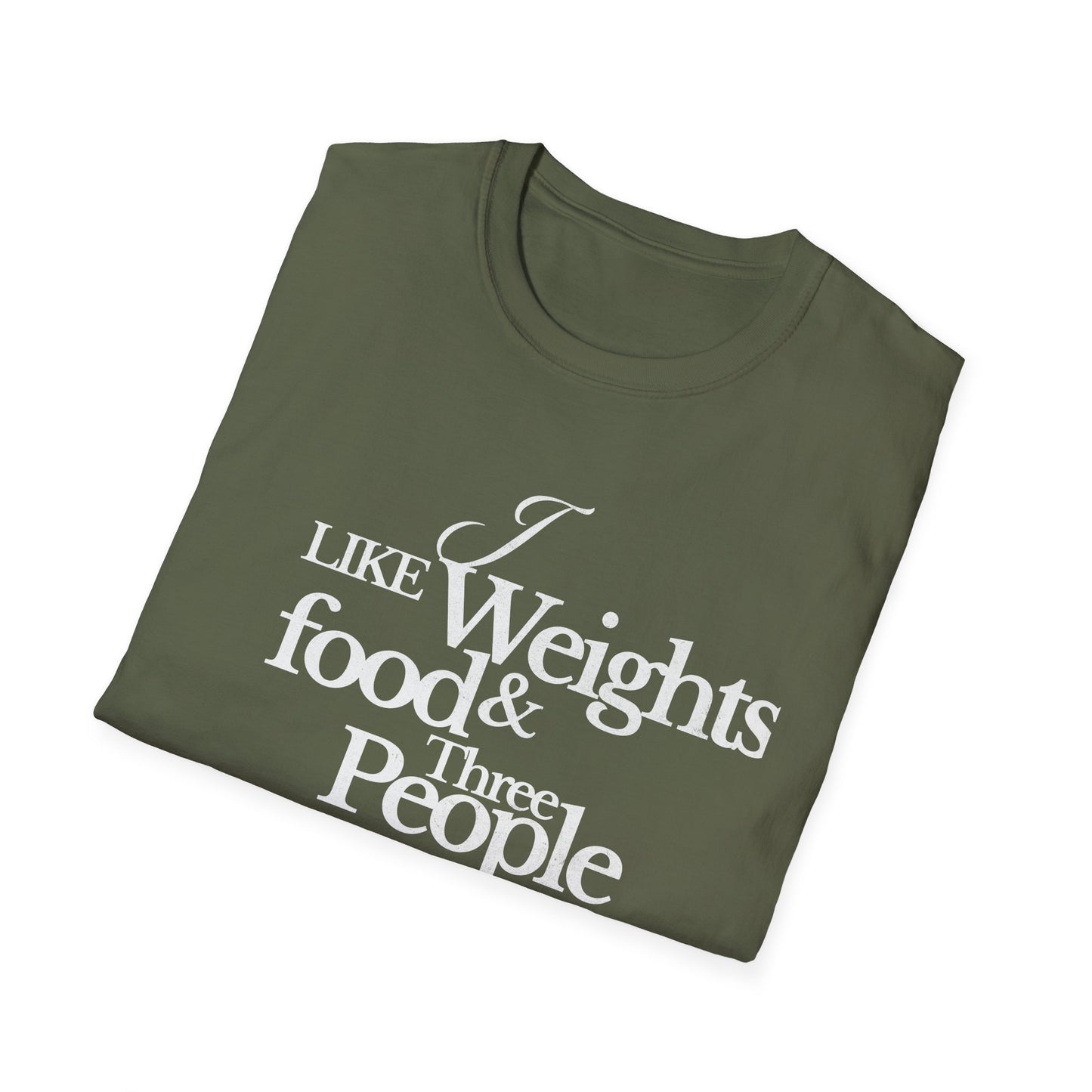 Fitness Enthusiast T-Shirt: 'I Like Weights & Food'