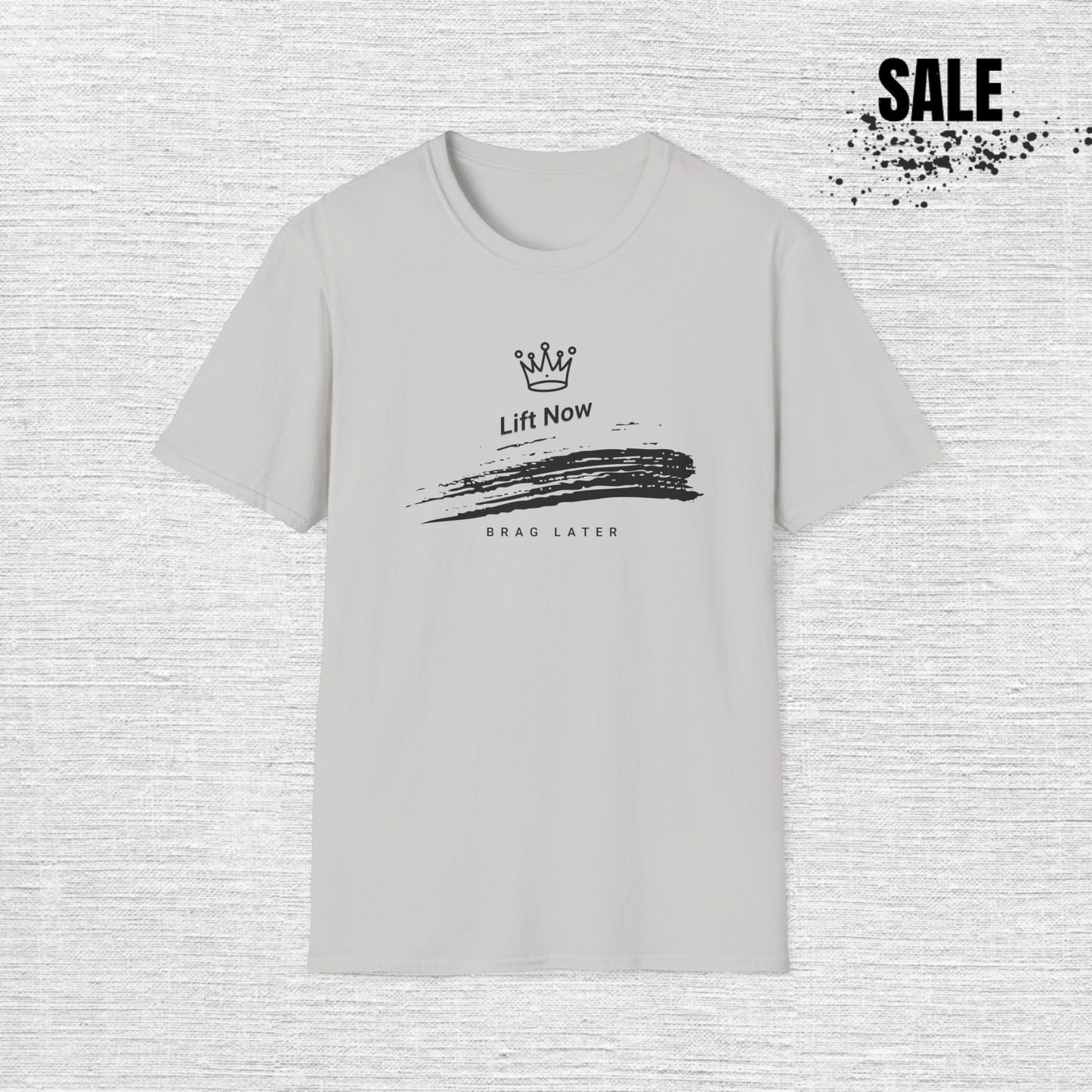 Lift Now Brushstroke T-Shirt — Minimal Crown Fitness Tee