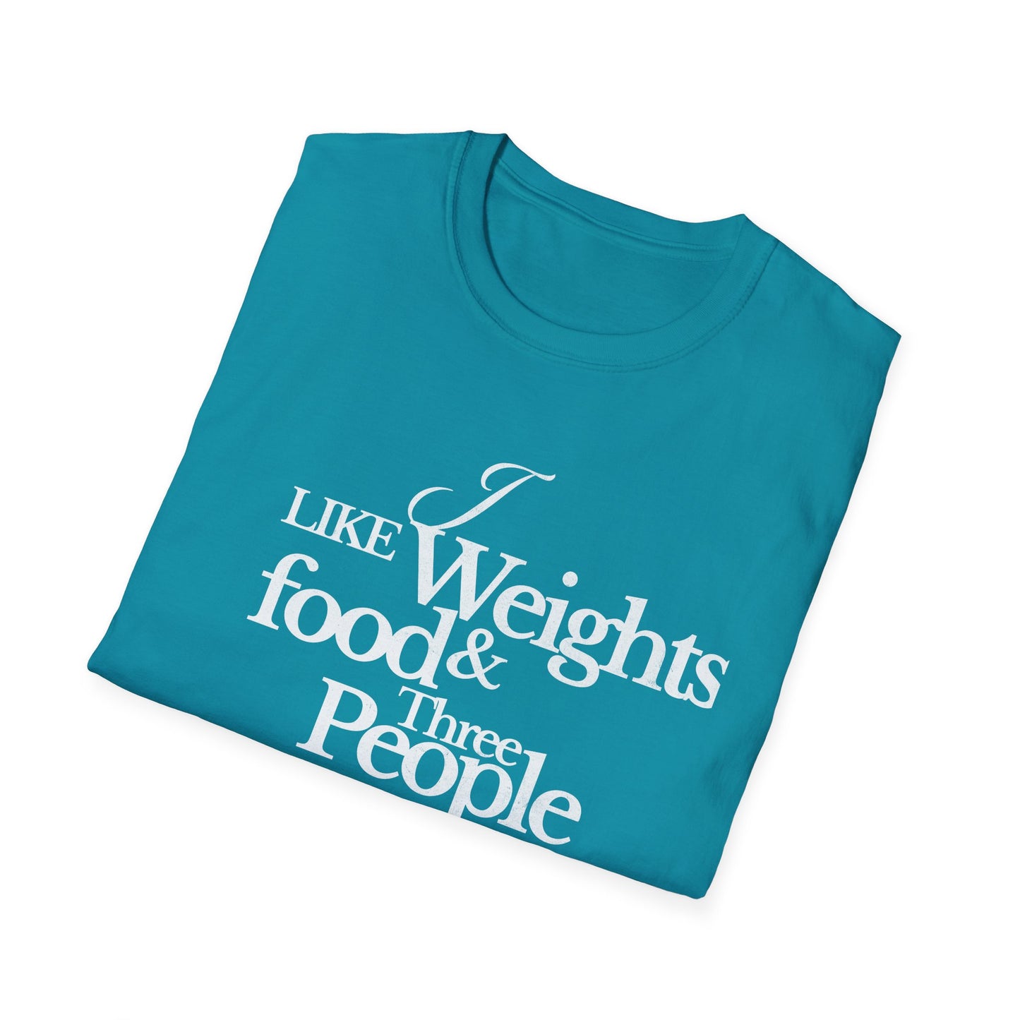 Fitness Enthusiast T-Shirt: 'I Like Weights & Food'