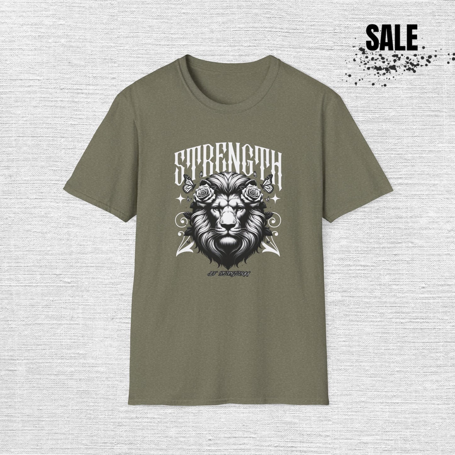 Strength Lion Gym T-Shirt — Motivational Workout Tee