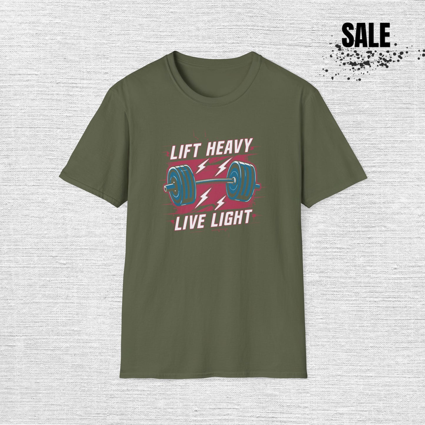 Lift Heavy Live Light T-Shirt — Motivational Weightlifting Gym Tee
