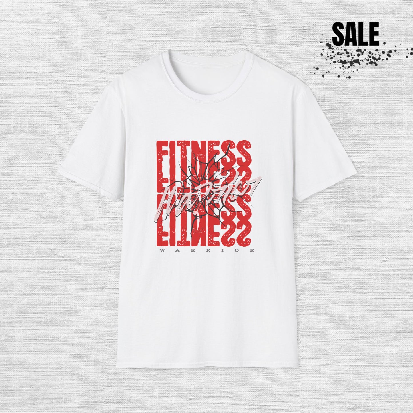 Fitness Glitch T-Shirt — Distressed Red 'FITNESS' Graphic Tee for Gym & Activewear