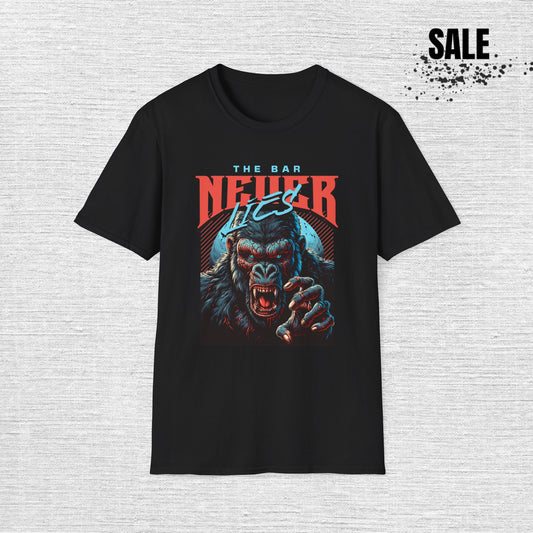 Gorilla Gym T-Shirt — "The Bar Never Lies" Fitness Tee