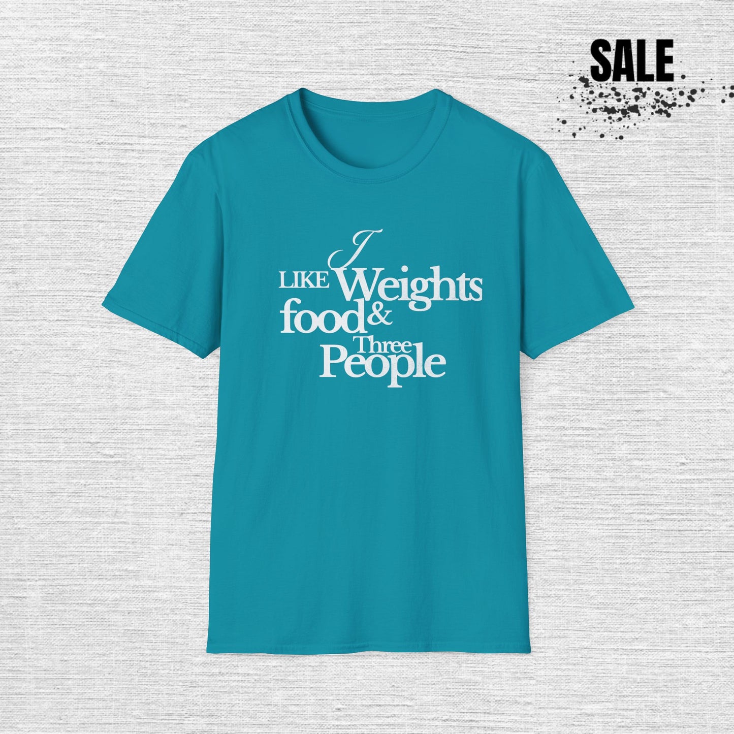 Fitness Enthusiast T-Shirt: 'I Like Weights & Food'