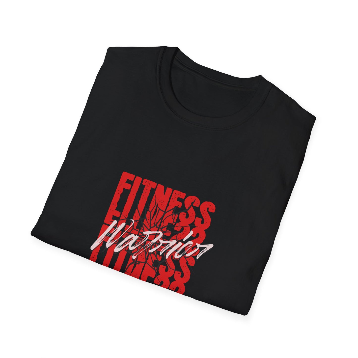 Fitness Glitch T-Shirt — Distressed Red 'FITNESS' Graphic Tee for Gym & Activewear