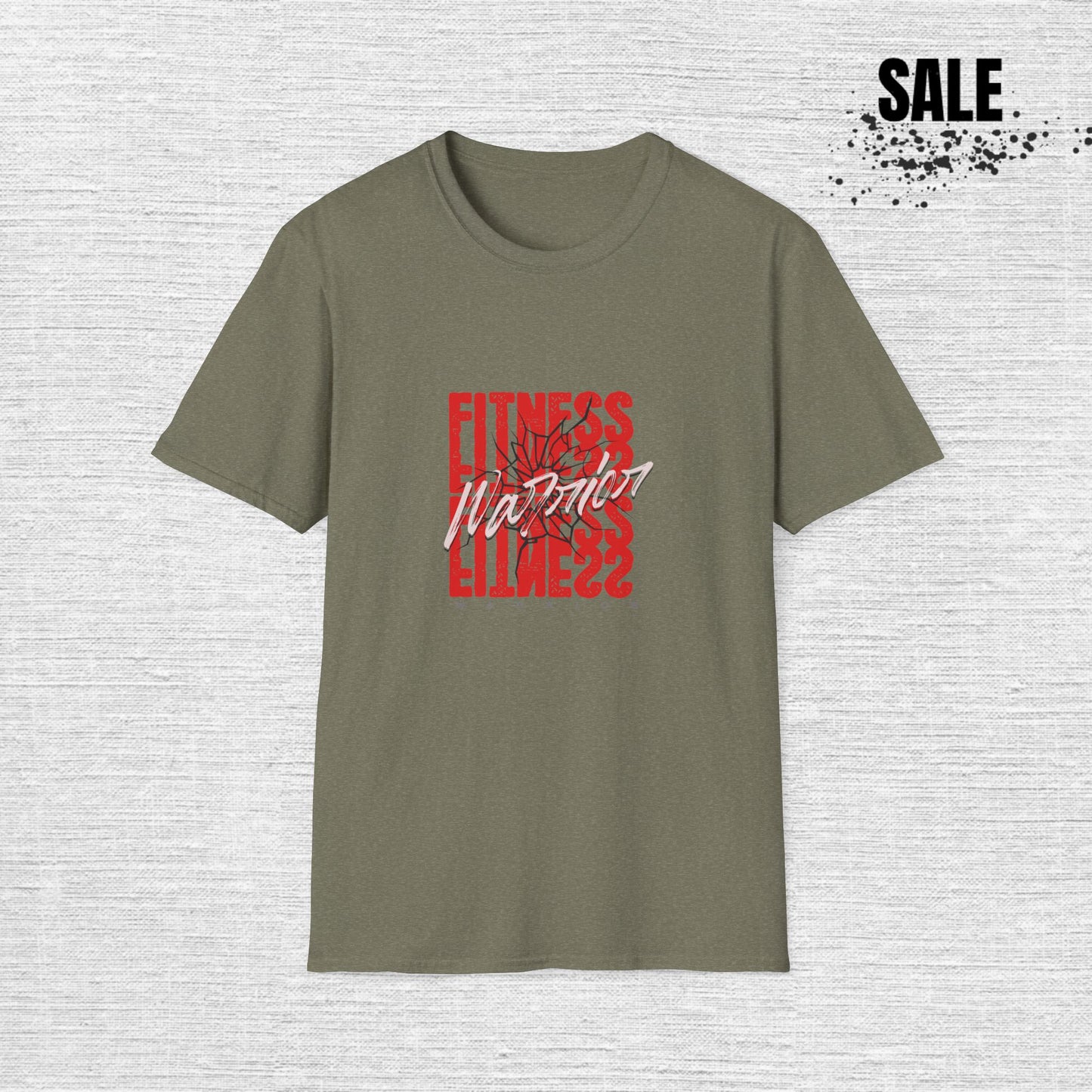 Fitness Glitch T-Shirt — Distressed Red 'FITNESS' Graphic Tee for Gym & Activewear