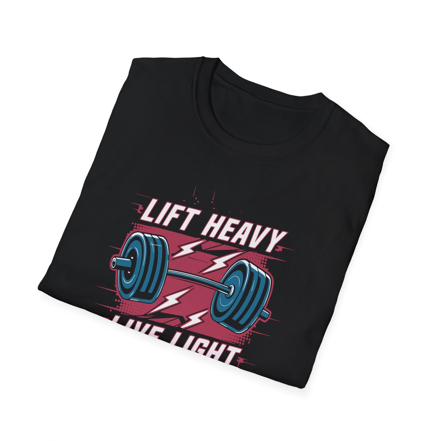 Lift Heavy Live Light T-Shirt — Motivational Weightlifting Gym Tee