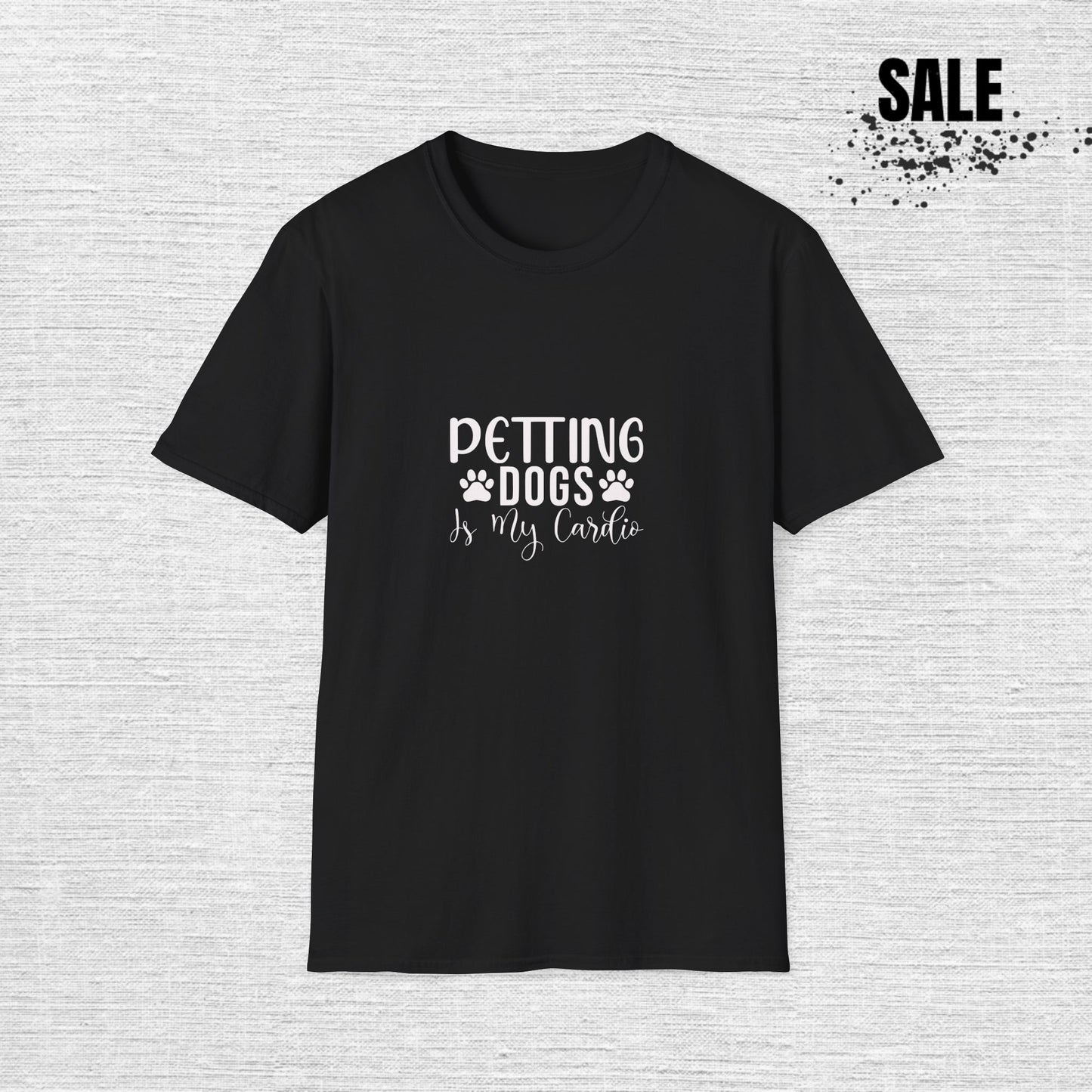 Pet Lover Unisex Softstyle T-Shirt - 'Petting Dogs is My Cardio'
