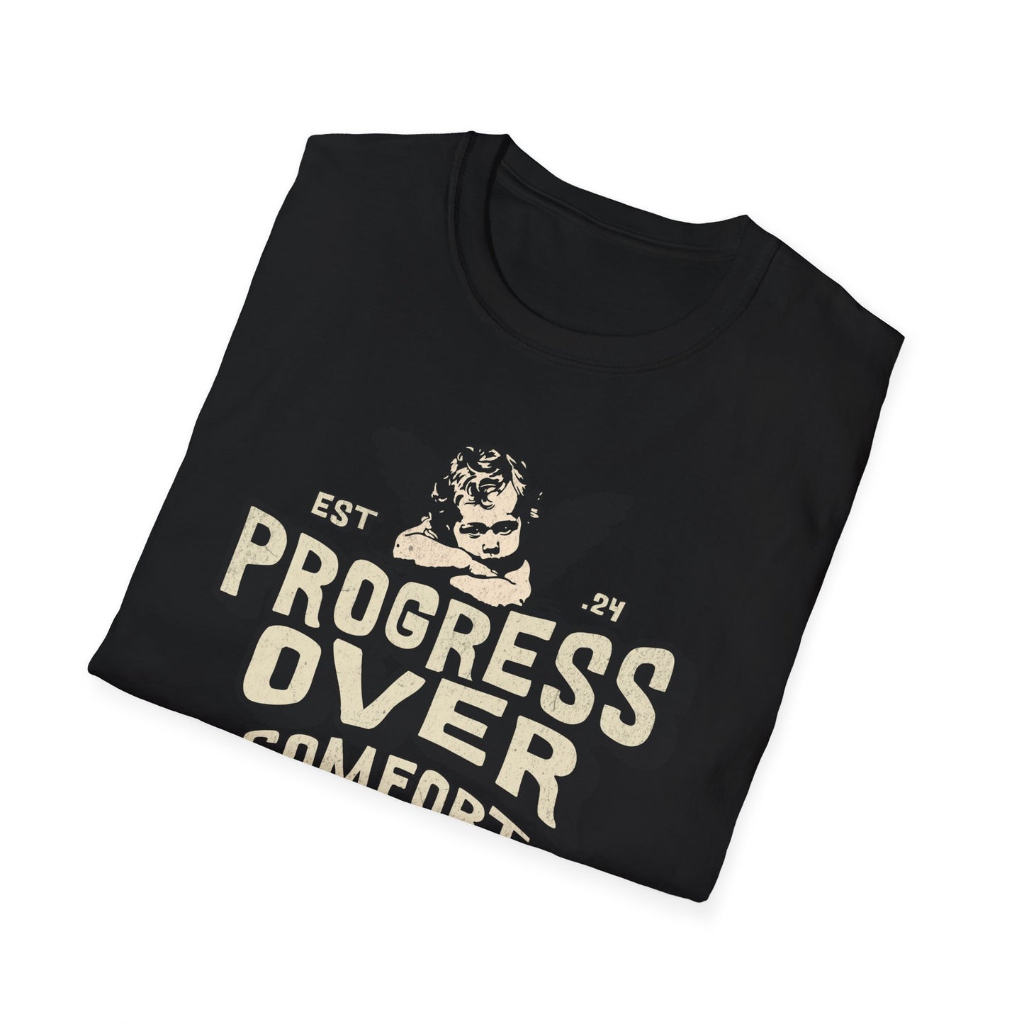 Progress Over Comfort T-Shirt — Motivational Vintage Fitness Tee