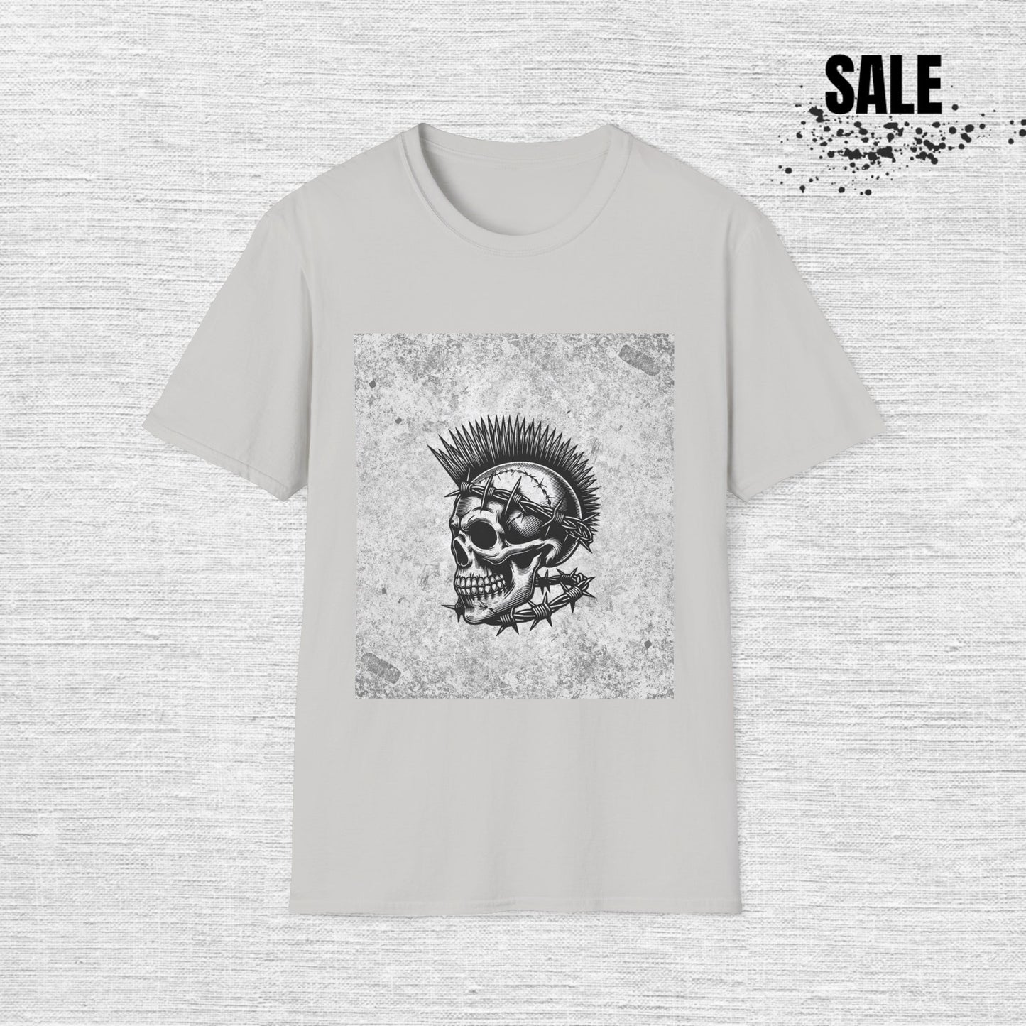 Punk Skull Mohawk T-Shirt — Grunge Rock Graphic Tee