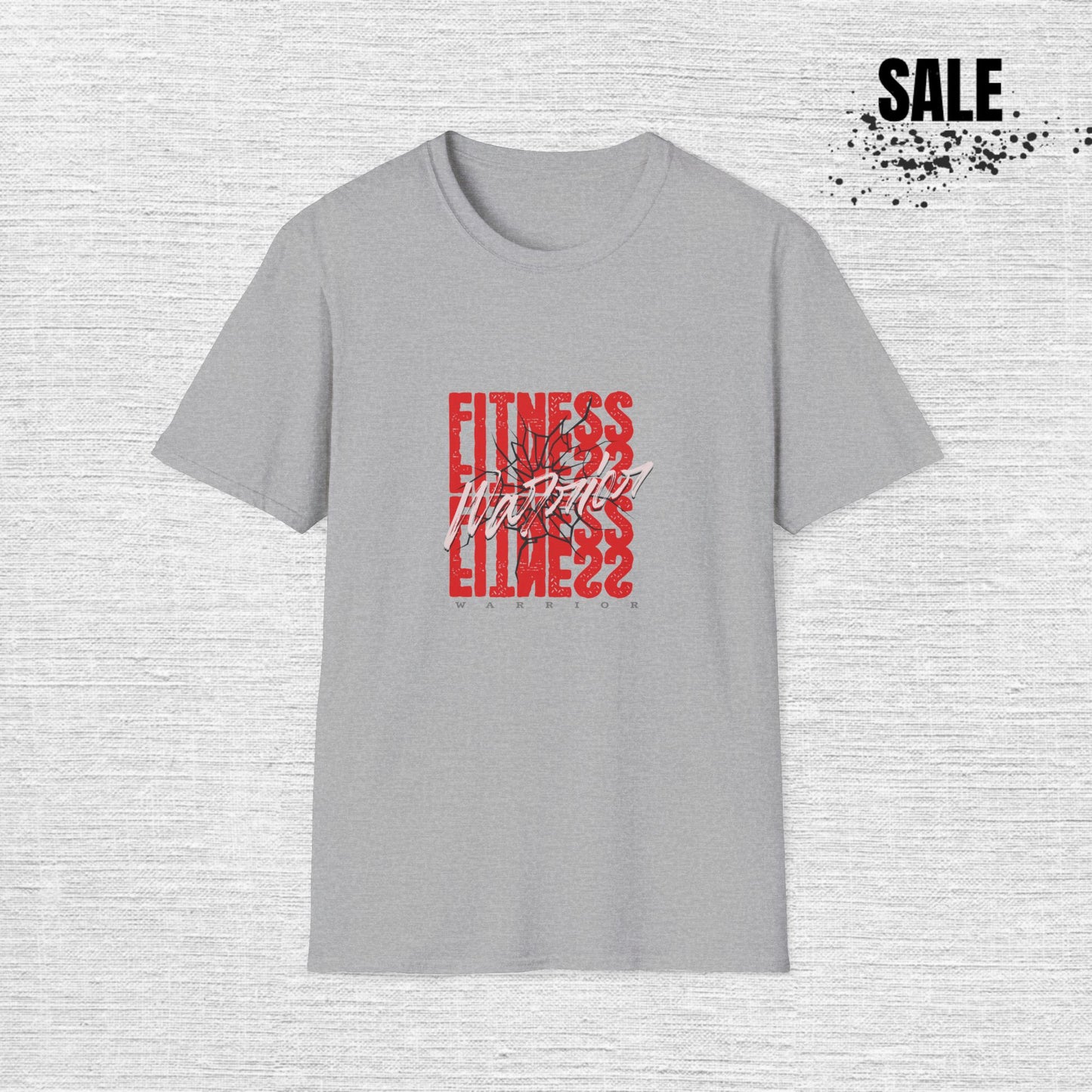 Fitness Glitch T-Shirt — Distressed Red 'FITNESS' Graphic Tee for Gym & Activewear